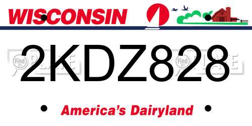 2KDZ828 Wisconsin License Plate
