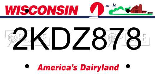 2KDZ878 Wisconsin License Plate