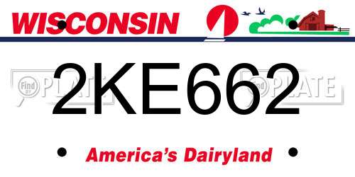 2KE662 Wisconsin License Plate