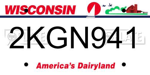 2KGN941 Wisconsin License Plate