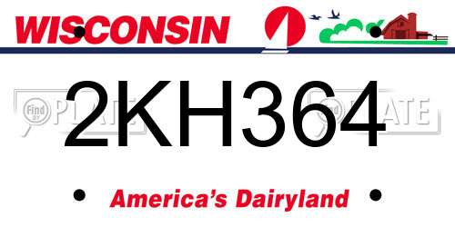2KH364 Wisconsin License Plate