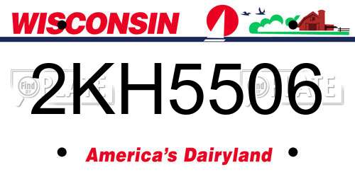 2KH5506 Wisconsin License Plate