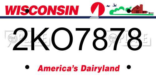 2KO7878 Wisconsin License Plate