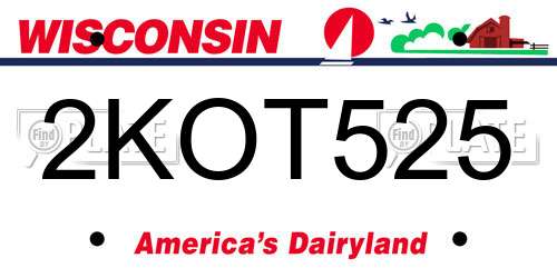 2KOT525 Wisconsin License Plate