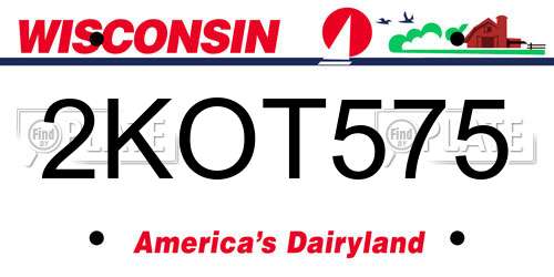 2KOT575 Wisconsin License Plate