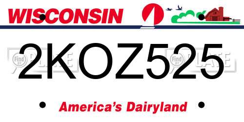 2KOZ525 Wisconsin License Plate