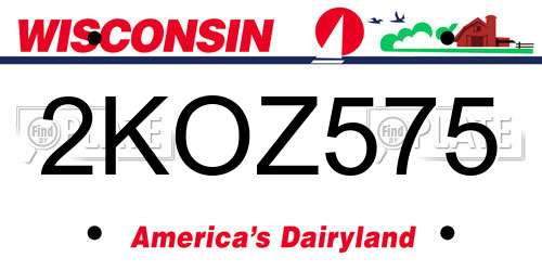 2KOZ575 Wisconsin License Plate