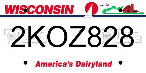 2KOZ828 Wisconsin License Plate