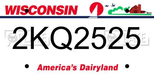2KQ2525 Wisconsin License Plate