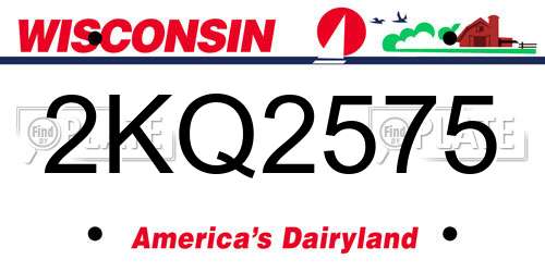 2KQ2575 Wisconsin License Plate