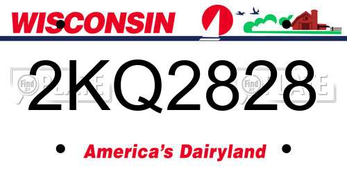 2KQ2828 Wisconsin License Plate
