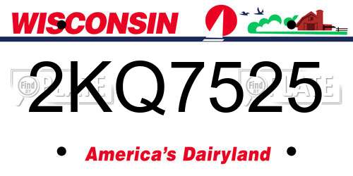 2KQ7525 Wisconsin License Plate