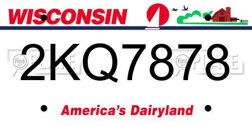 2KQ7878 Wisconsin License Plate