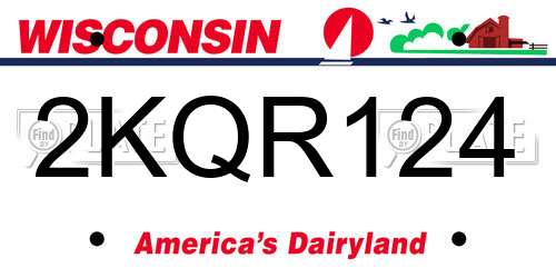 2KQR124 Wisconsin License Plate