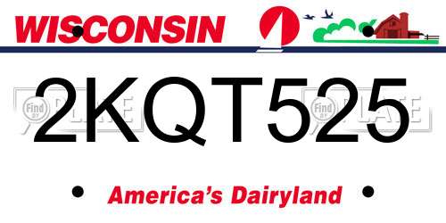 2KQT525 Wisconsin License Plate