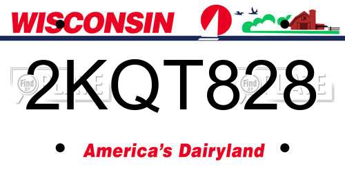 2KQT828 Wisconsin License Plate