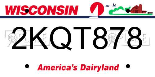 2KQT878 Wisconsin License Plate