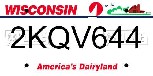 2KQV644 Wisconsin License Plate