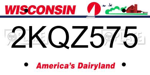 2KQZ575 Wisconsin License Plate