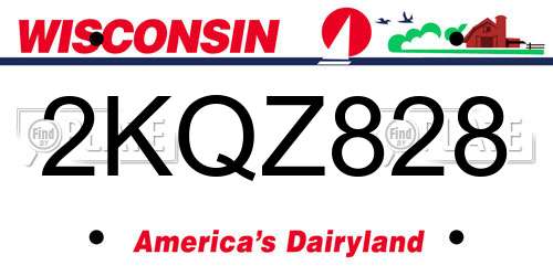 2KQZ828 Wisconsin License Plate