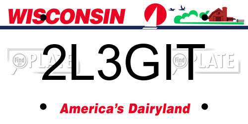 2L3GIT Wisconsin License Plate