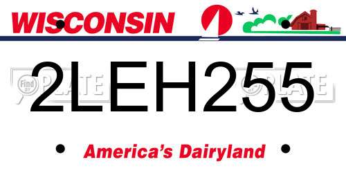 2LEH255 Wisconsin License Plate
