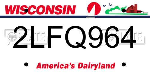 2LFQ964 Wisconsin License Plate