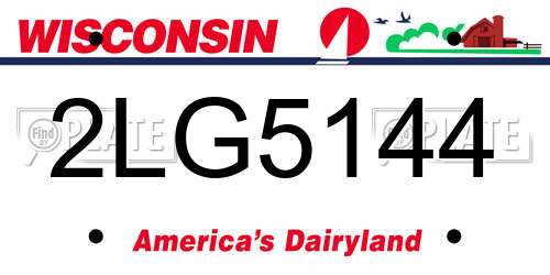 2LG5144 Wisconsin License Plate