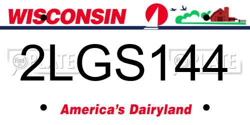 2LGS144 Wisconsin License Plate