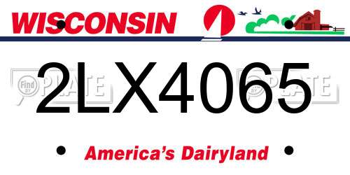 2LX4065 Wisconsin License Plate