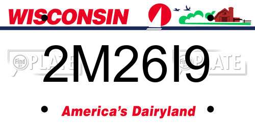2M26I9 Wisconsin License Plate