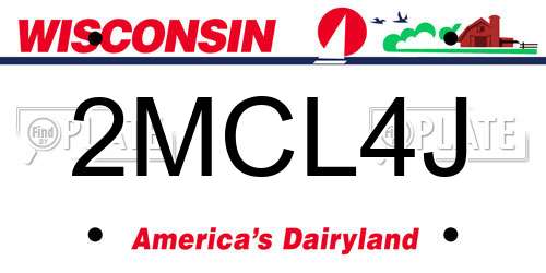 2MCL4J Wisconsin License Plate
