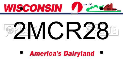 2MCR28 Wisconsin License Plate
