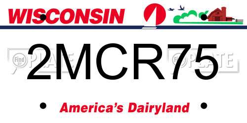 2MCR75 Wisconsin License Plate