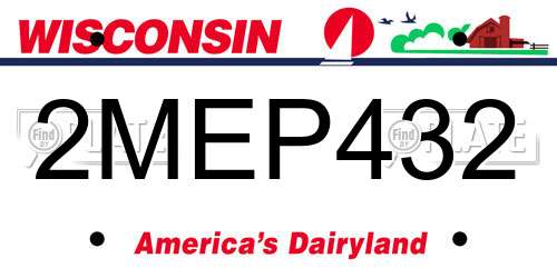 2MEP432 Wisconsin License Plate