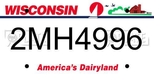 2MH4996 Wisconsin License Plate