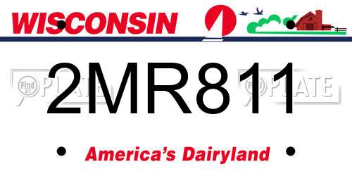 2MR811 Wisconsin License Plate