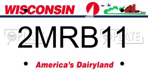 2MRB11 Wisconsin License Plate