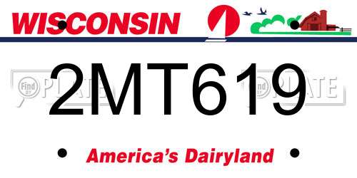 2MT619 Wisconsin License Plate