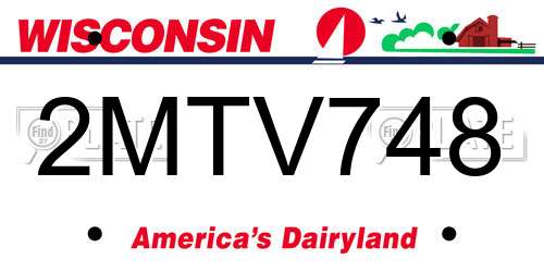 2MTV748 Wisconsin License Plate
