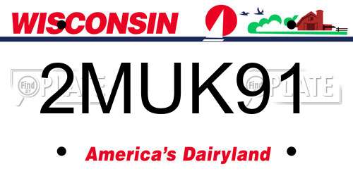 2MUK91 Wisconsin License Plate