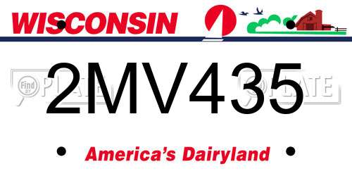 2MV435 Wisconsin License Plate