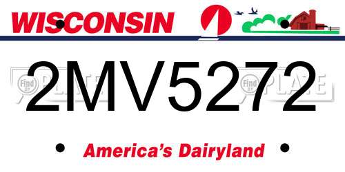 2MV5272 Wisconsin License Plate