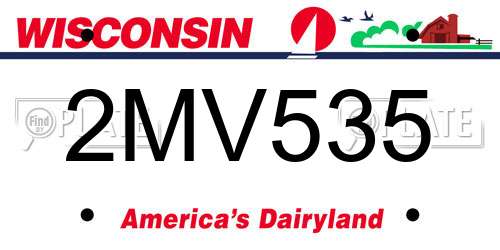 2MV535 Wisconsin License Plate