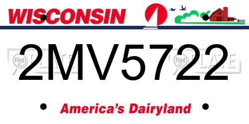 2MV5722 Wisconsin License Plate
