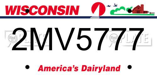 2MV5777 Wisconsin License Plate