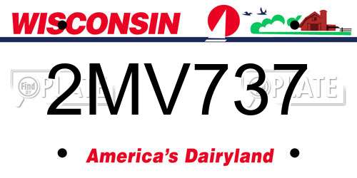 2MV737 Wisconsin License Plate