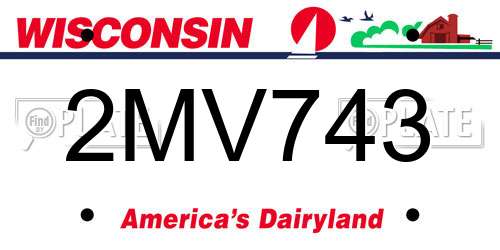 2MV743 Wisconsin License Plate