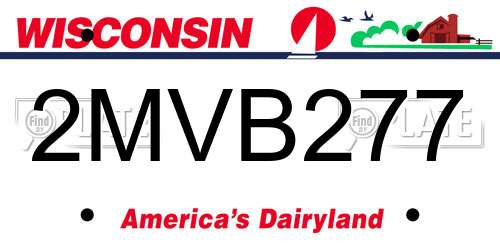 2MVB277 Wisconsin License Plate