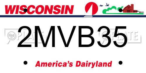 2MVB35 Wisconsin License Plate